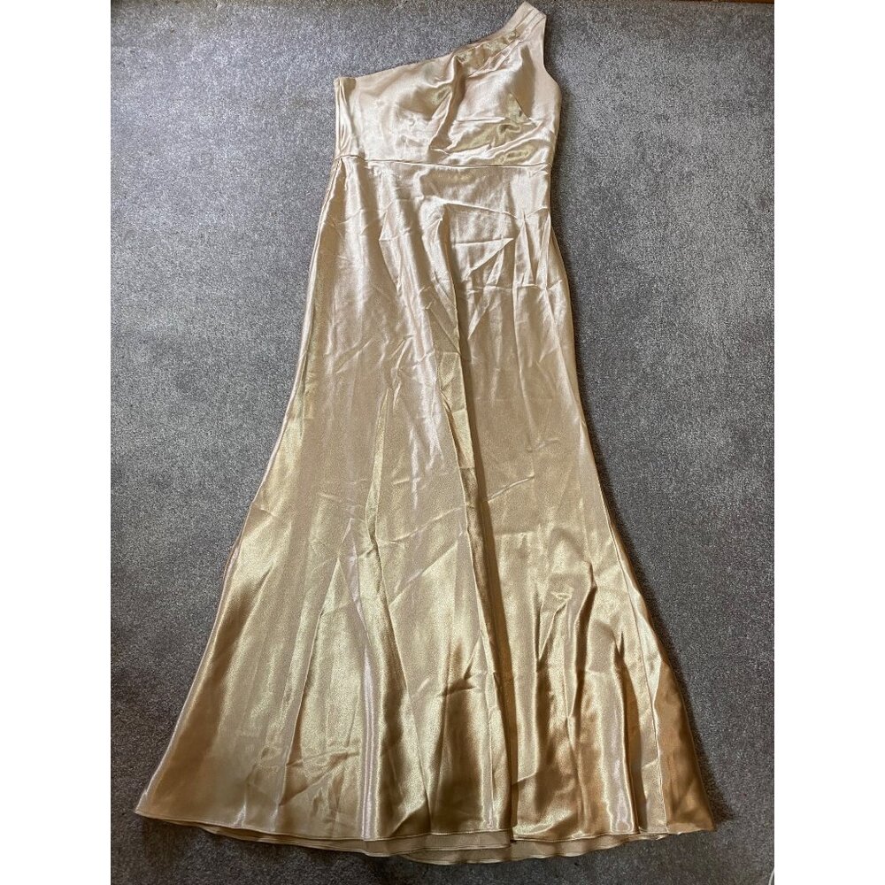 Jenny Yoo Gold One-Shoulder Dress